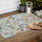 Beach thistle and shells with backgrd pattern Outdoor Rug Gallery Image 2
