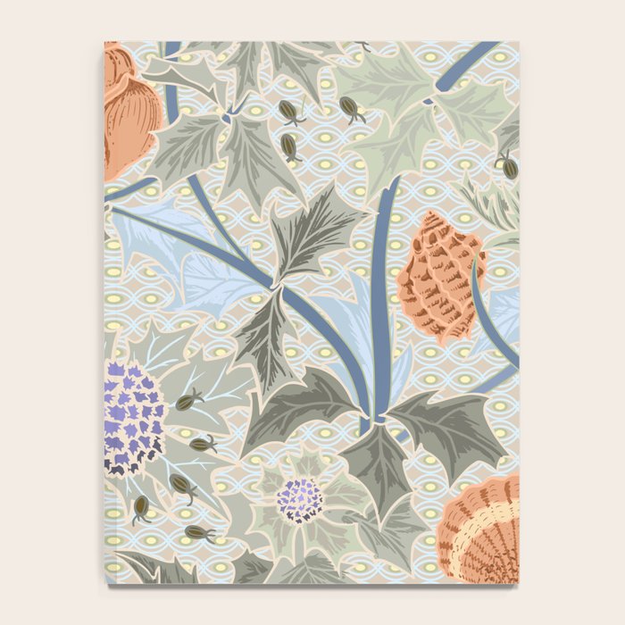 Beach thistle and shells with backgrd pattern Notebook Gallery Image 4