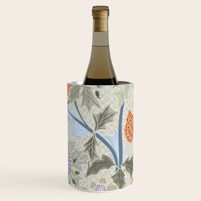 Beach thistle and shells with backgrd pattern Wine Chiller Gallery Image 3