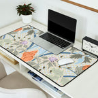 Beach thistle and shells with backgrd pattern Desk Mat Gallery Image 2