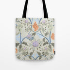Beach thistle and shells with backgrd pattern Tote Bag Gallery Image 1