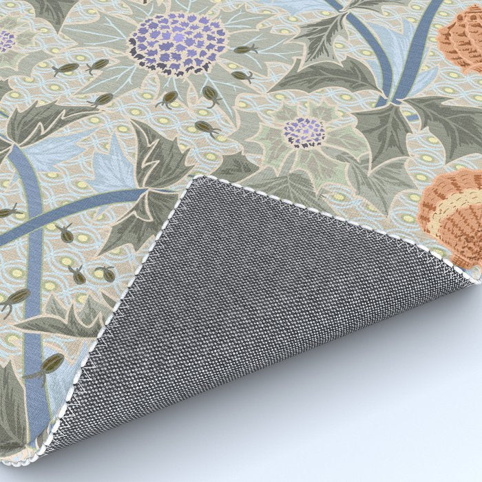 Beach thistle and shells with backgrd pattern Rug Gallery Image 4
