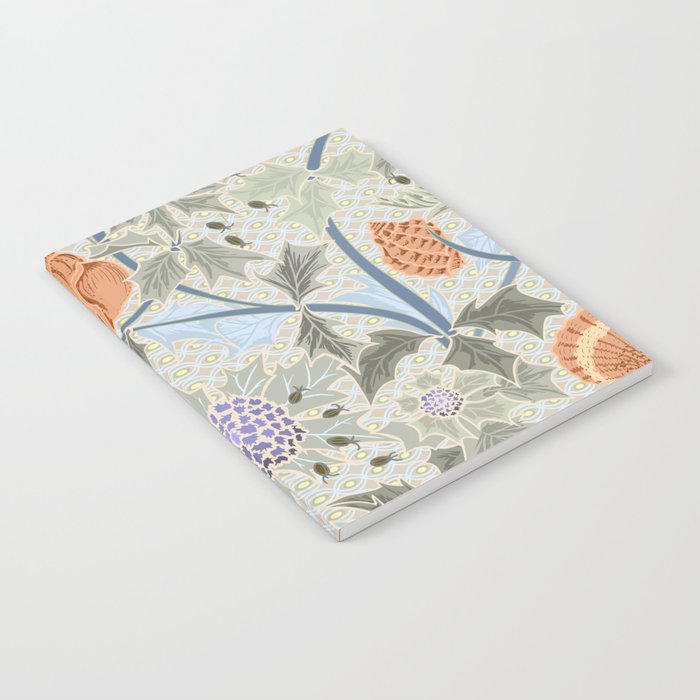 Beach thistle and shells with backgrd pattern Notebook Gallery Image 2