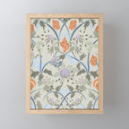 Beach thistle and shells with backgrd pattern Mini Art Print Gallery Image 1