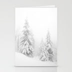 Snow Covered Winter Pine Trees Stationery Card Gallery Image 2