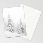 Snow Covered Winter Pine Trees Stationery Card Gallery Image 2