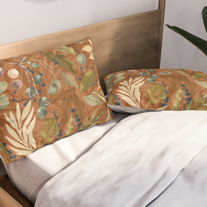 Autumn leafy wild forest B Pillow Sham Gallery Image 2
