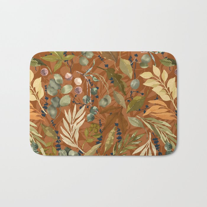 Autumn leafy wild forest B Bath Mat Gallery Image 1