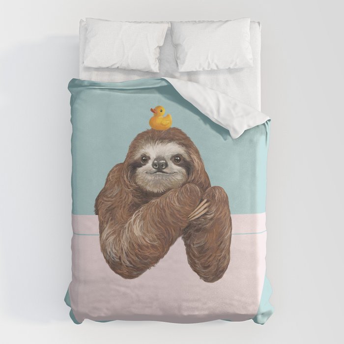 Sloth in Bathtub  Duvet Cover Gallery Image 1