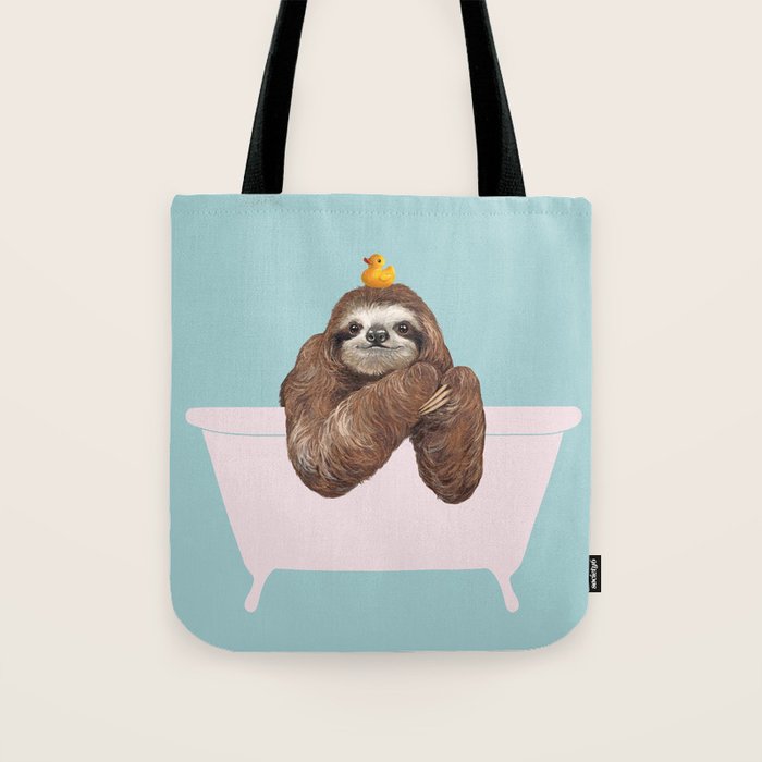 Sloth in Bathtub  Tote Bag Gallery Image 1