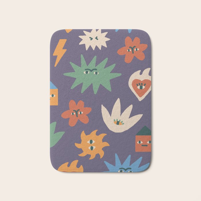 Funky faces Bath Mat Gallery Image 1