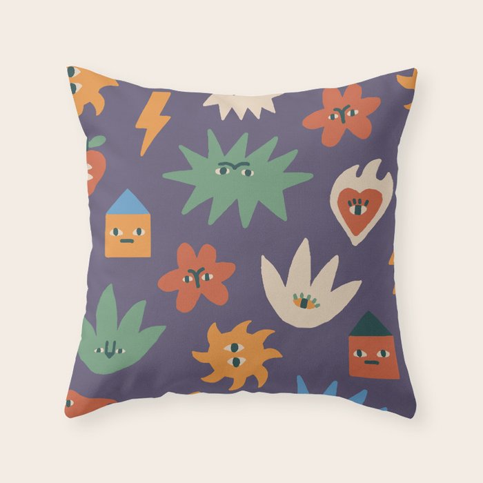 Funky faces Throw Pillow Gallery Image 6