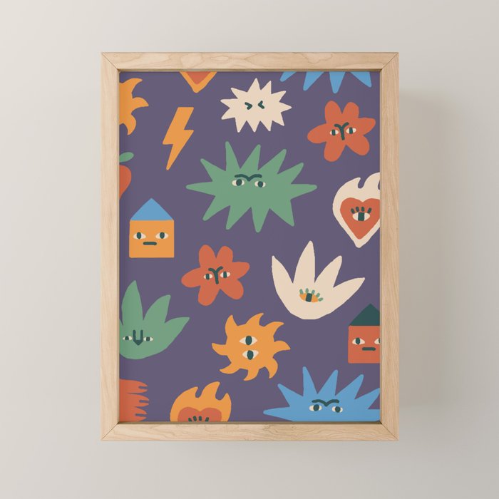 Funky faces Mini Art Print Gallery Image 1
