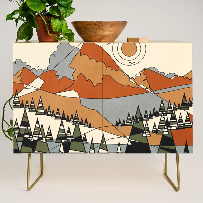 Wild Abstract Landscape 3 Credenza Gallery Image 1