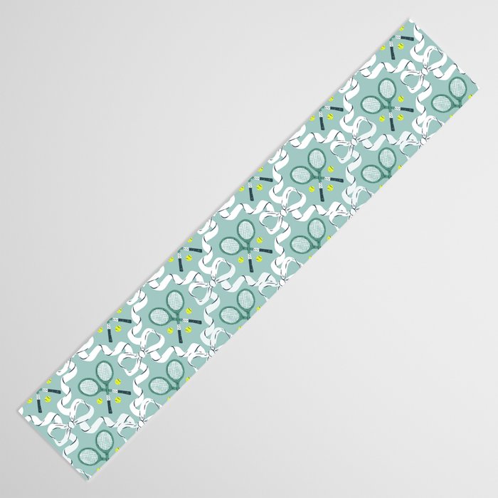 Tennis Trellis Bows in Teal Table Runner Gallery Image 3