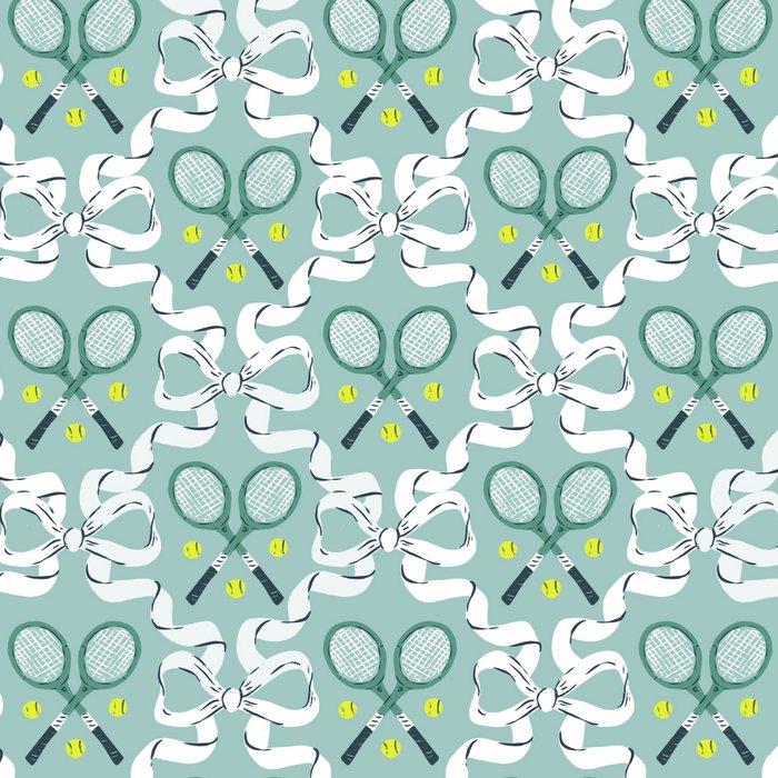 Tennis Trellis Bows in Teal Coffee Mug Gallery Image 2