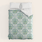 Tennis Trellis Bows in Teal Duvet Cover Gallery Image 6