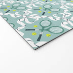 Tennis Trellis Bows in Teal Welcome Mat Gallery Image 2