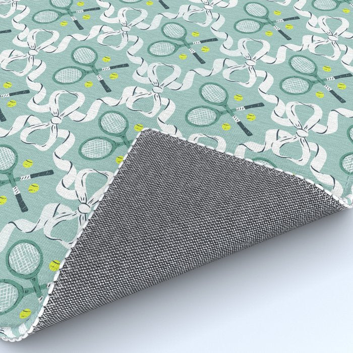 Tennis Trellis Bows in Teal Rug Gallery Image 4
