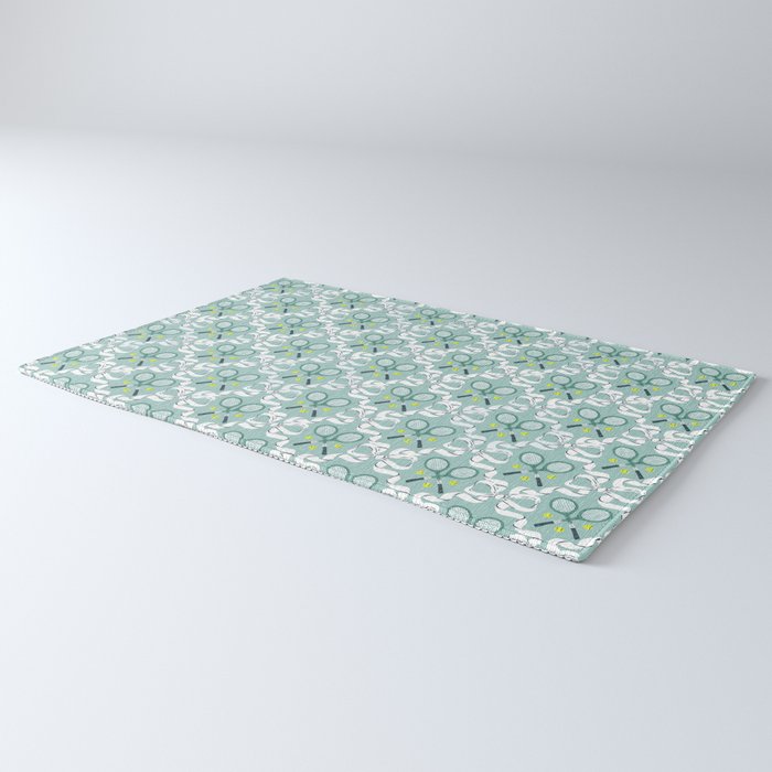 Tennis Trellis Bows in Teal Rug Gallery Image 3