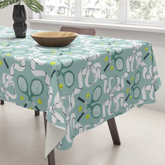 Tennis Trellis Bows in Teal Tablecloth Gallery Image 3