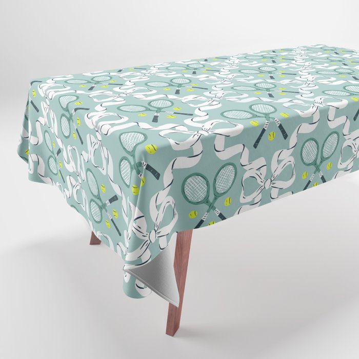 Tennis Trellis Bows in Teal Tablecloth Gallery Image 1