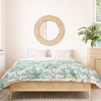 Tennis Trellis Bows in Teal Duvet Cover Gallery Image 3