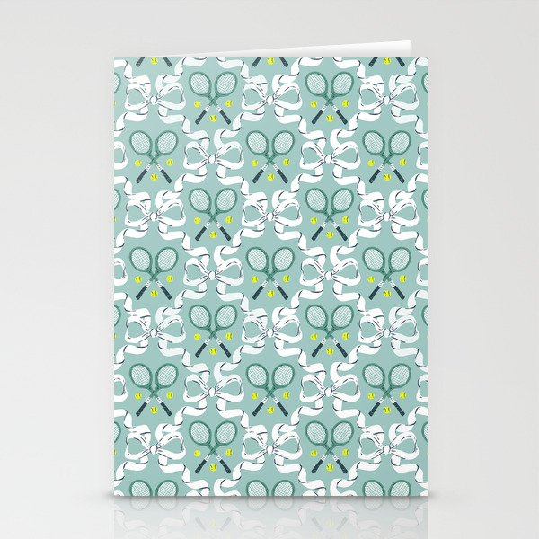 Tennis Trellis Bows in Teal Stationery Card Gallery Image 2