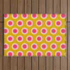Geometric Mid century Modern Yellow Abstract Outdoor Rug Gallery Image 1