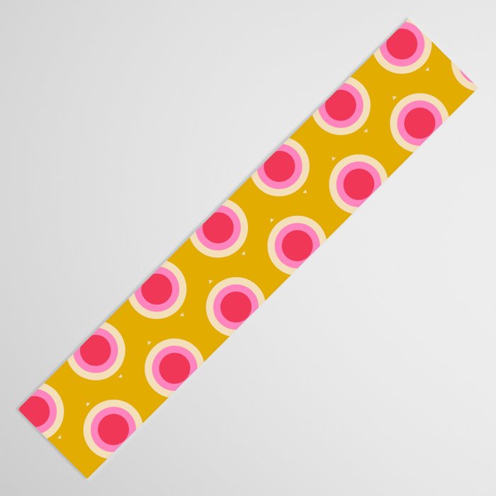 Geometric Mid century Modern Yellow Abstract Table Runner Gallery Image 3