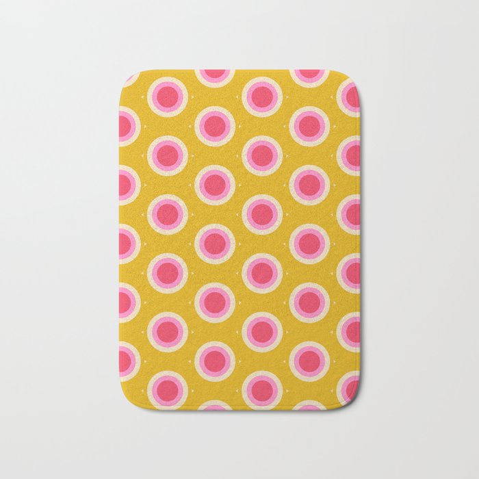 Geometric Mid century Modern Yellow Abstract Bath Mat Gallery Image 1