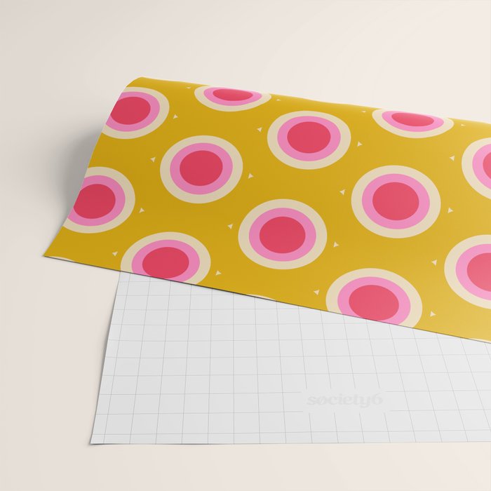 Geometric Mid century Modern Yellow Abstract Wrapping Paper Gallery Image 2