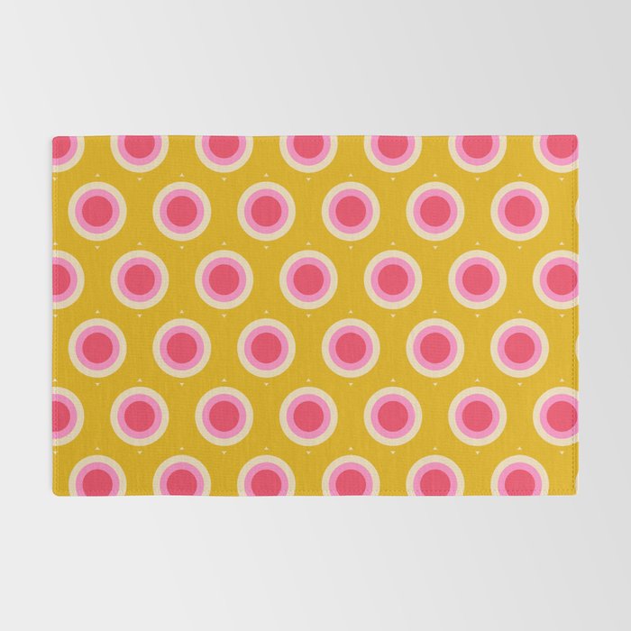 Geometric Mid century Modern Yellow Abstract Rug Gallery Image 2