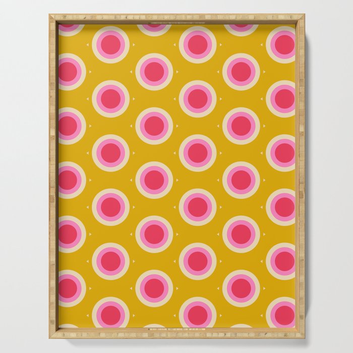 Geometric Mid century Modern Yellow Abstract Serving Tray Gallery Image 1