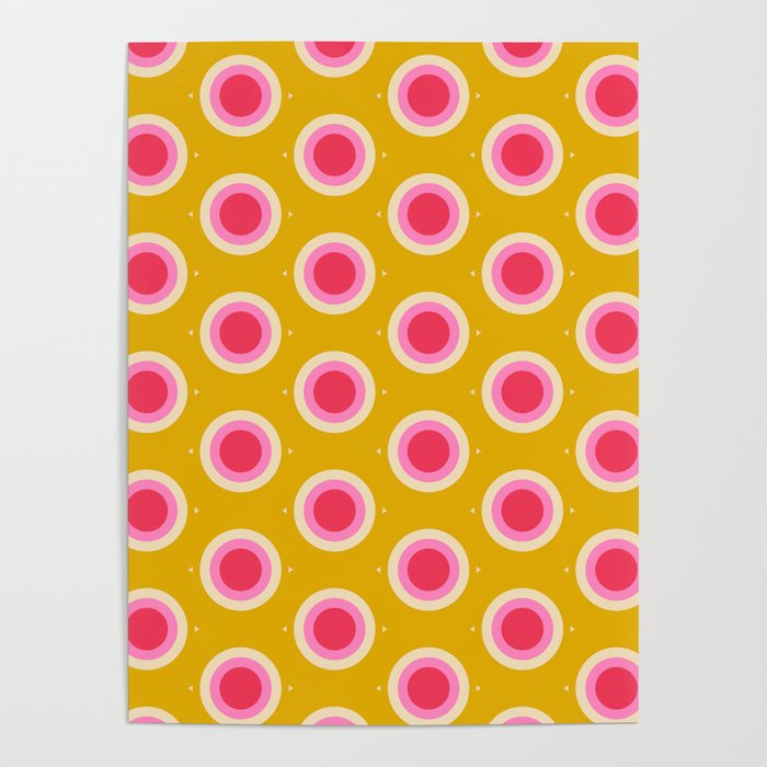 Geometric Mid century Modern Yellow Abstract Poster Gallery Image 4
