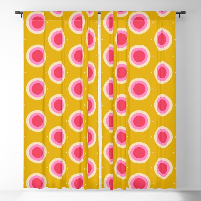 Geometric Mid century Modern Yellow Abstract Window Curtain Gallery Image 1
