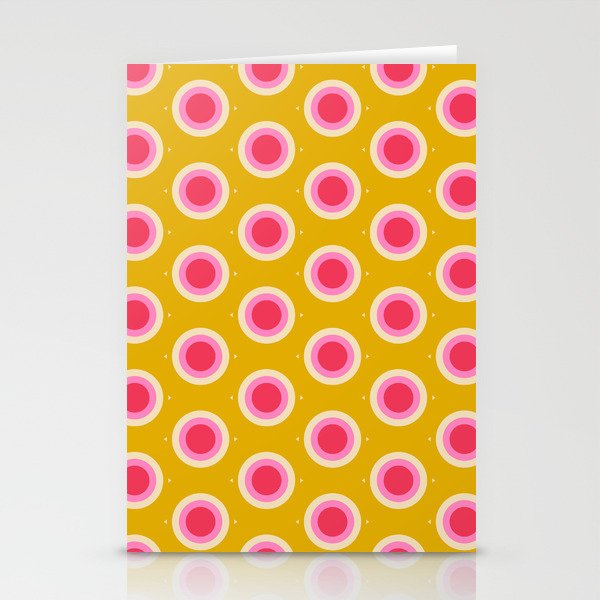 Geometric Mid century Modern Yellow Abstract Stationery Card Gallery Image 1