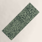 Leopard Print Pattern in Dark and Sage Green Yoga Mat Gallery Image 1