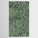 Leopard Print Pattern in Dark and Sage Green Tablecloth Gallery Image 2