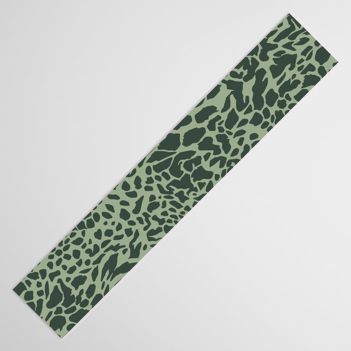 Leopard Print Pattern in Dark and Sage Green Table Runner Gallery Image 3