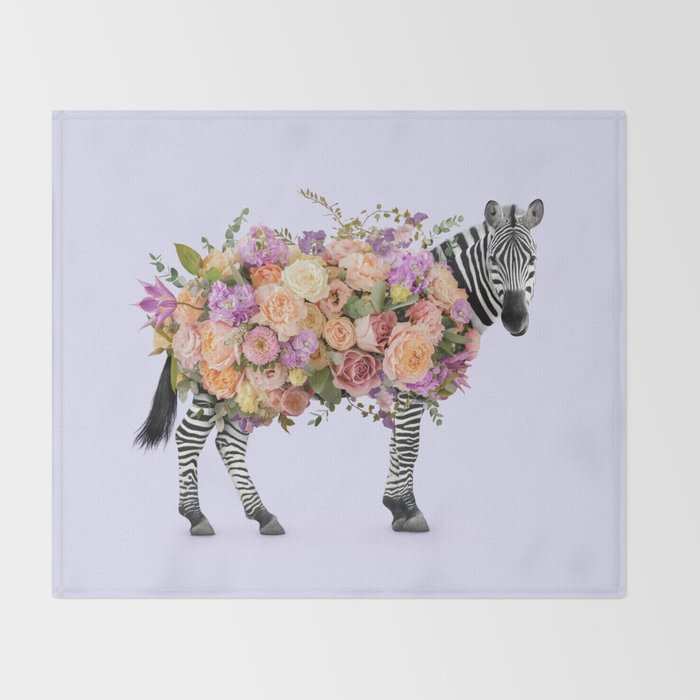 FLORAL ZEBRA Throw Blanket Gallery Image 2