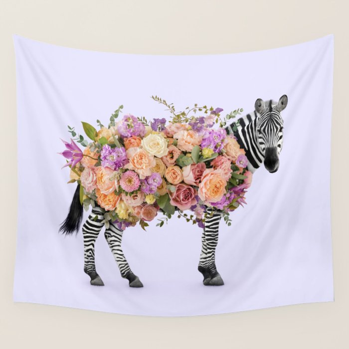 FLORAL ZEBRA Wall Tapestry Gallery Image 4