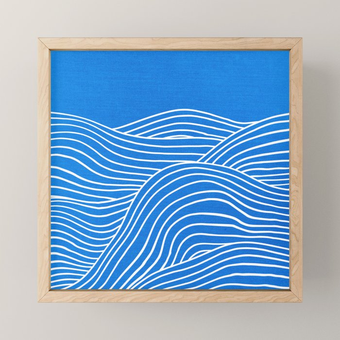 French Blue Ocean Waves Mini Art Print Gallery Image 1