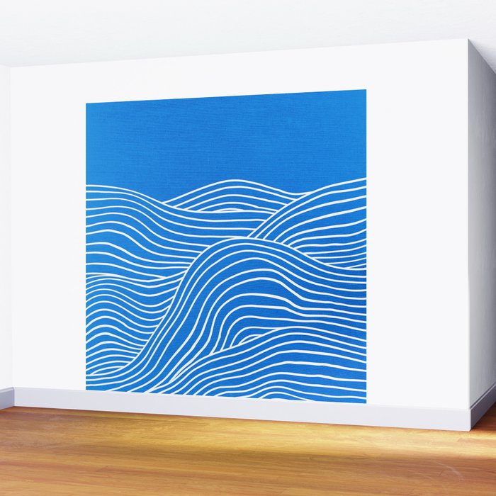French Blue Ocean Waves Wall Mural Gallery Image 2