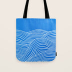 French Blue Ocean Waves Tote Bag Gallery Image 1