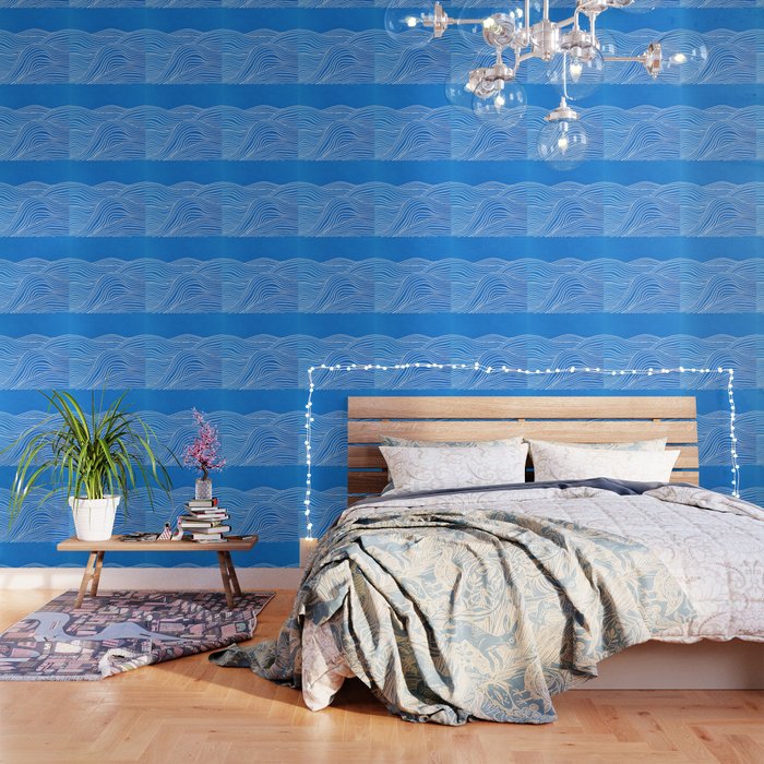 French Blue Ocean Waves Wallpaper Gallery Image 1