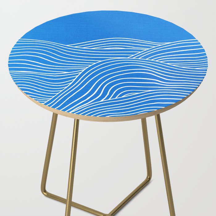 French Blue Ocean Waves Side Table Gallery Image 2