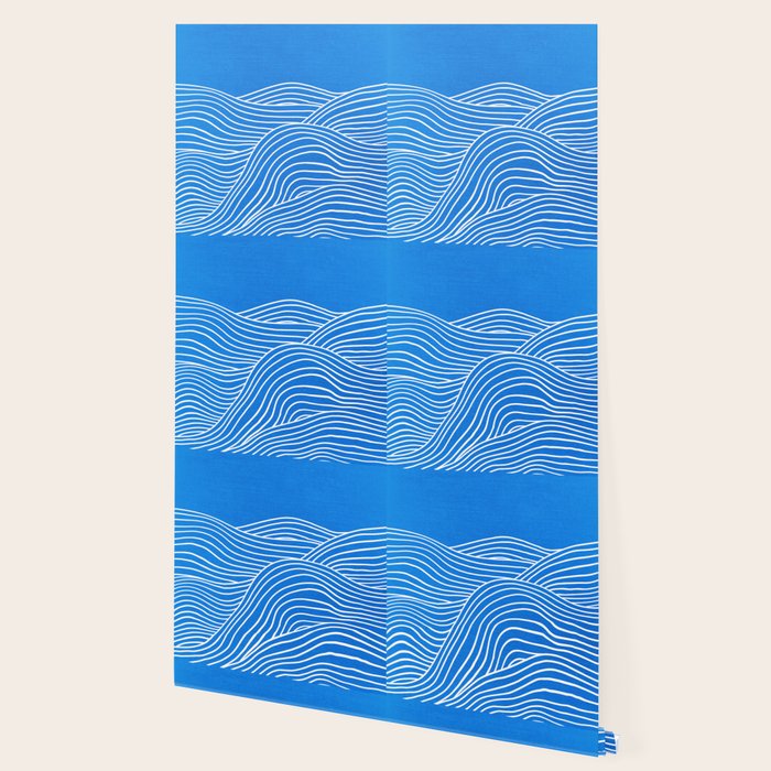 French Blue Ocean Waves Wallpaper Gallery Image 2