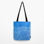 French Blue Ocean Waves Tote Bag Gallery Image 2