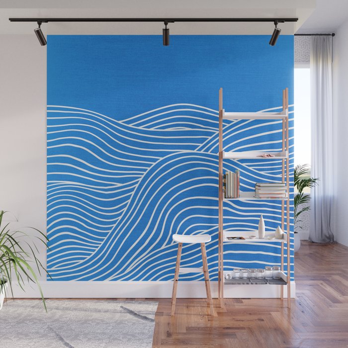 French Blue Ocean Waves Wall Mural Gallery Image 1